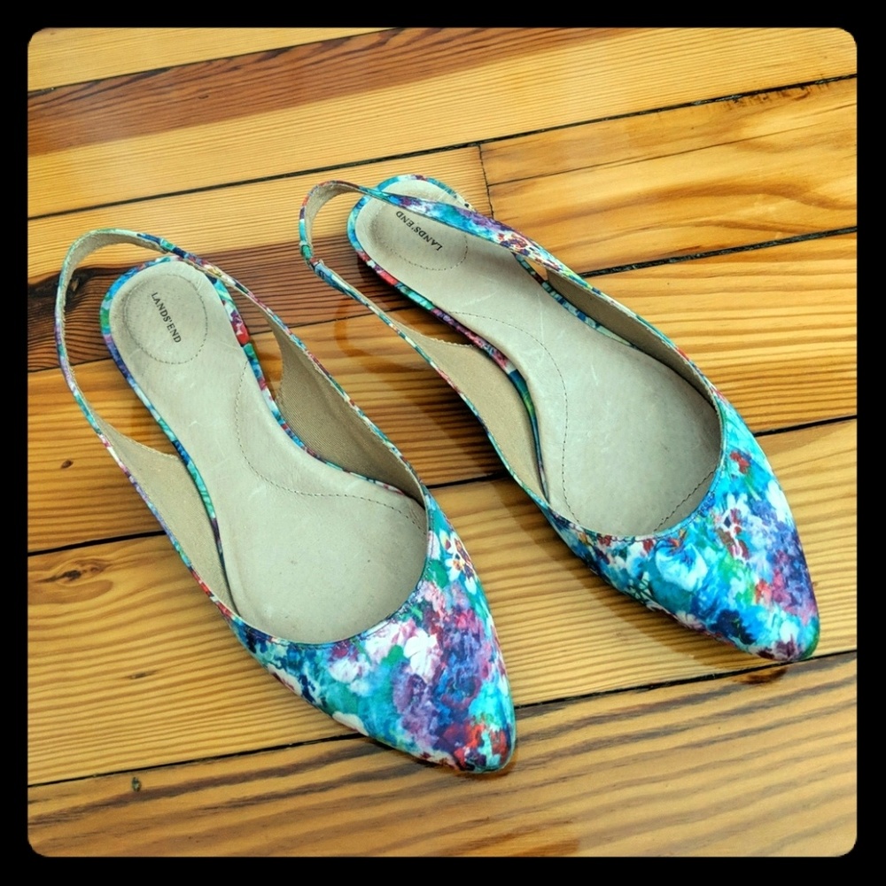 Lands' End satin flats